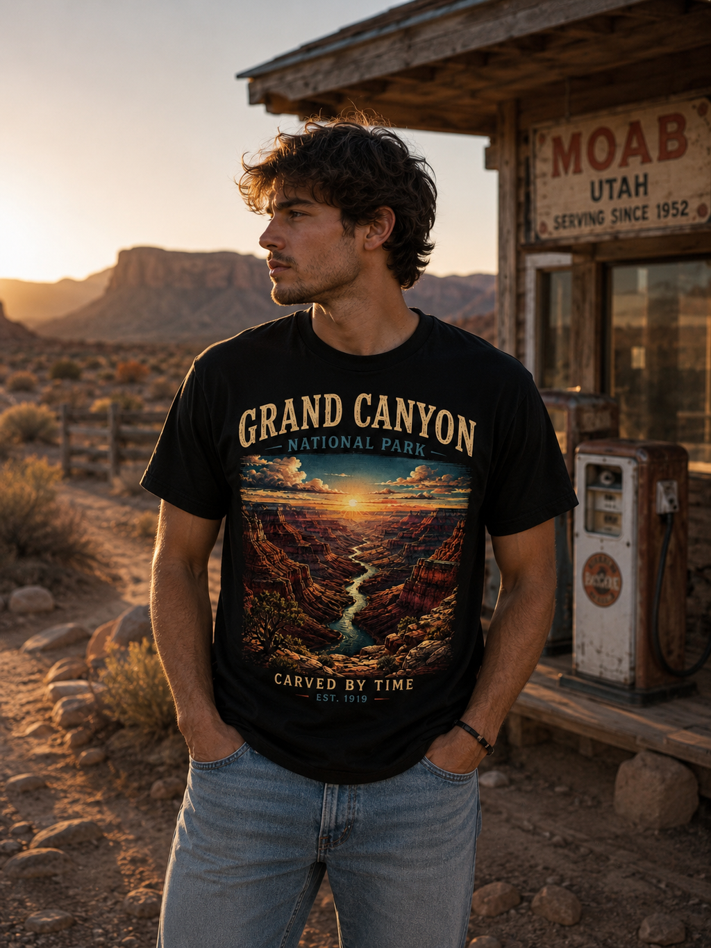 T-shirt Grand Canyon National Park Vintage | Paysage Américain | T-shirt Unisexe 100% Coton