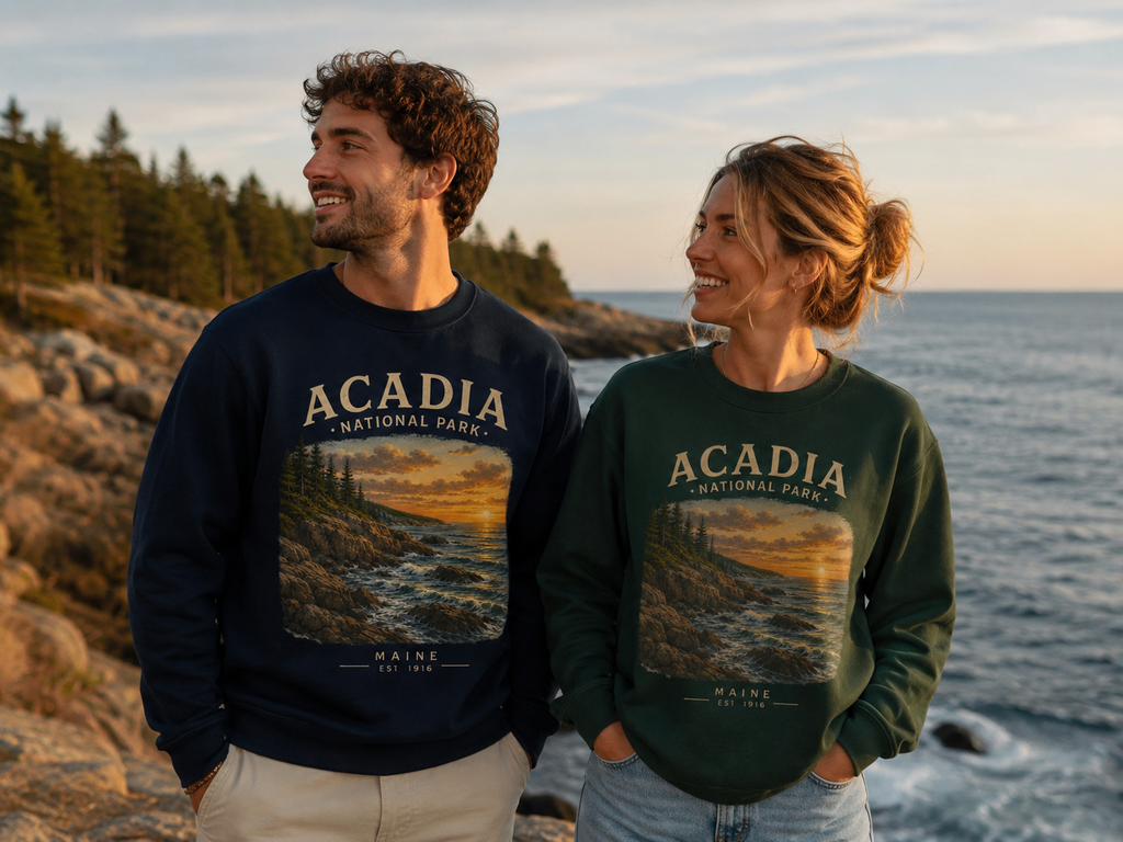 Sweatshirt Acadia National Park | Côte rocheuse du Maine | Unisexe