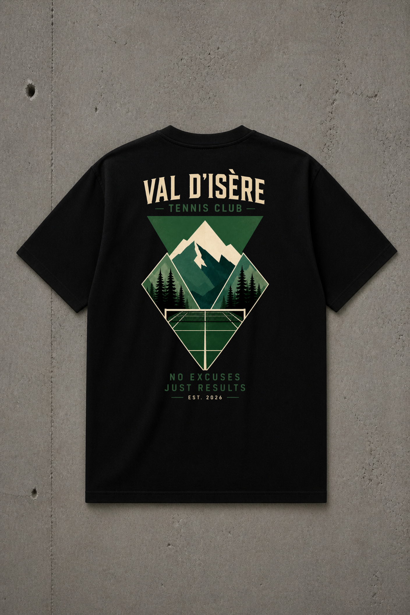 T-shirt Val d’Isère Tennis Club | Court alpin vintage | 100 % coton unisexe