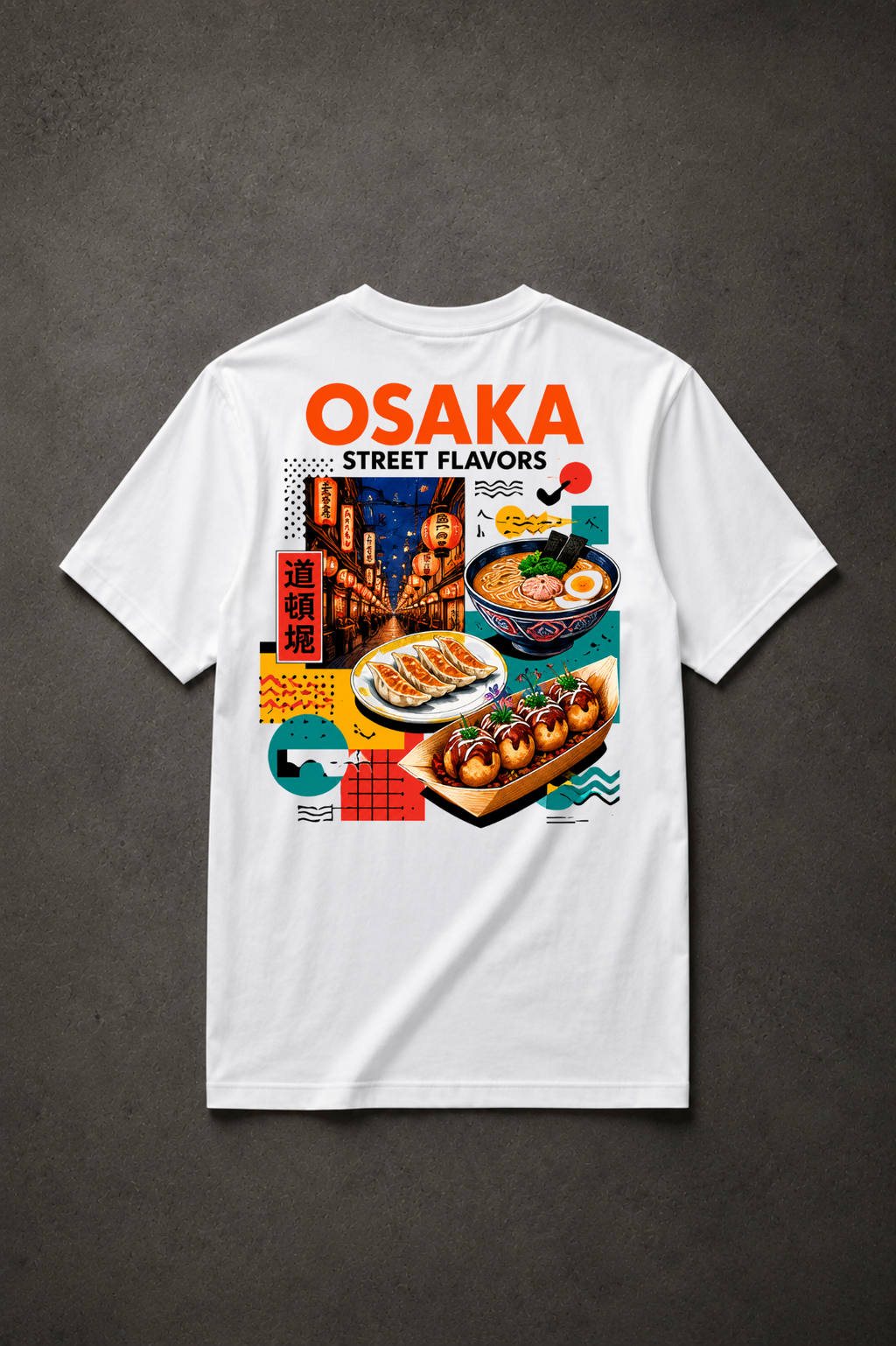 T-shirt Osaka Street Flavors | Cuisine japonaise urbaine | 100 % coton unisexe