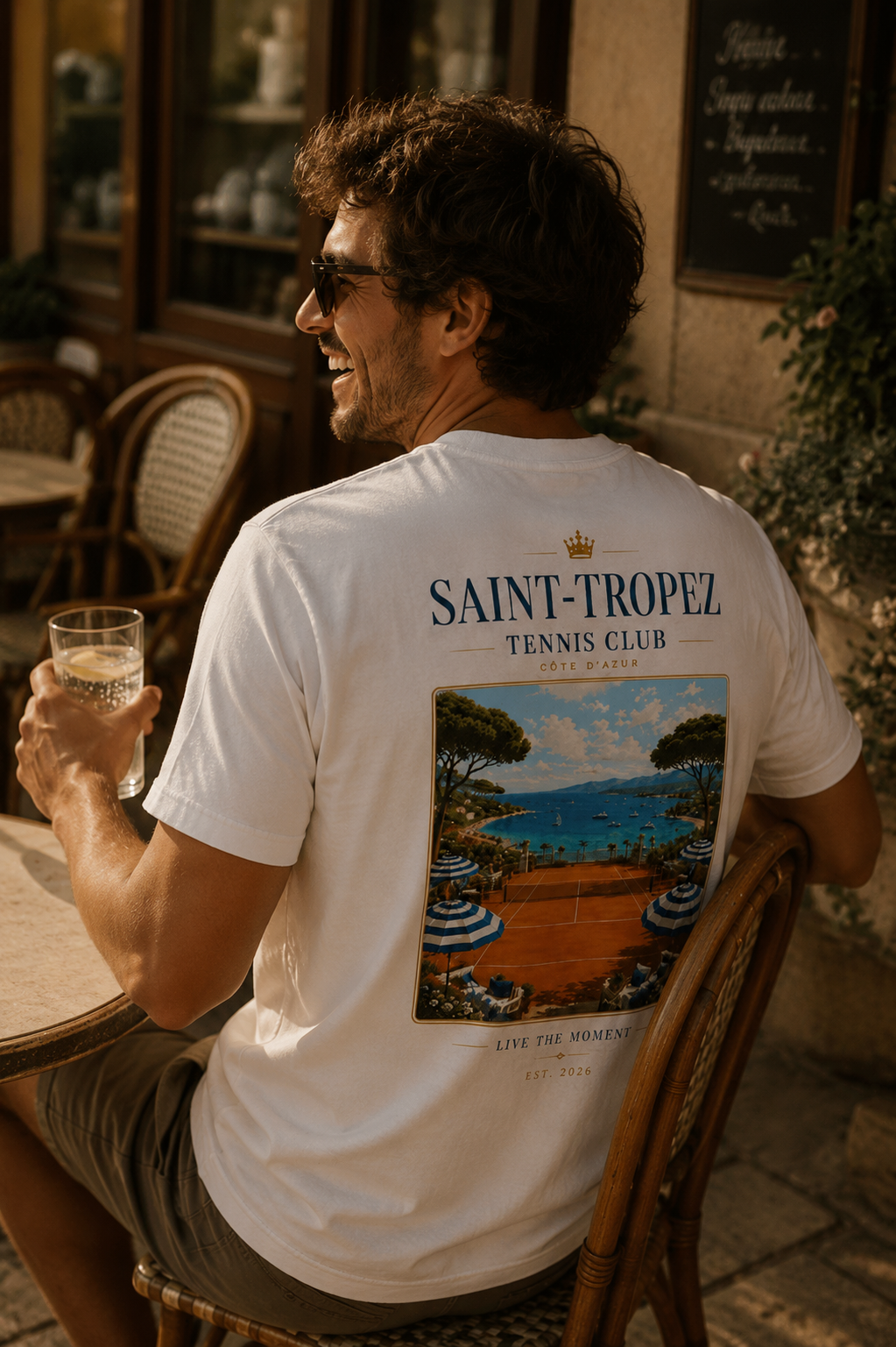 T-shirt Tennis inspiration Saint-Tropez tennis club luxe