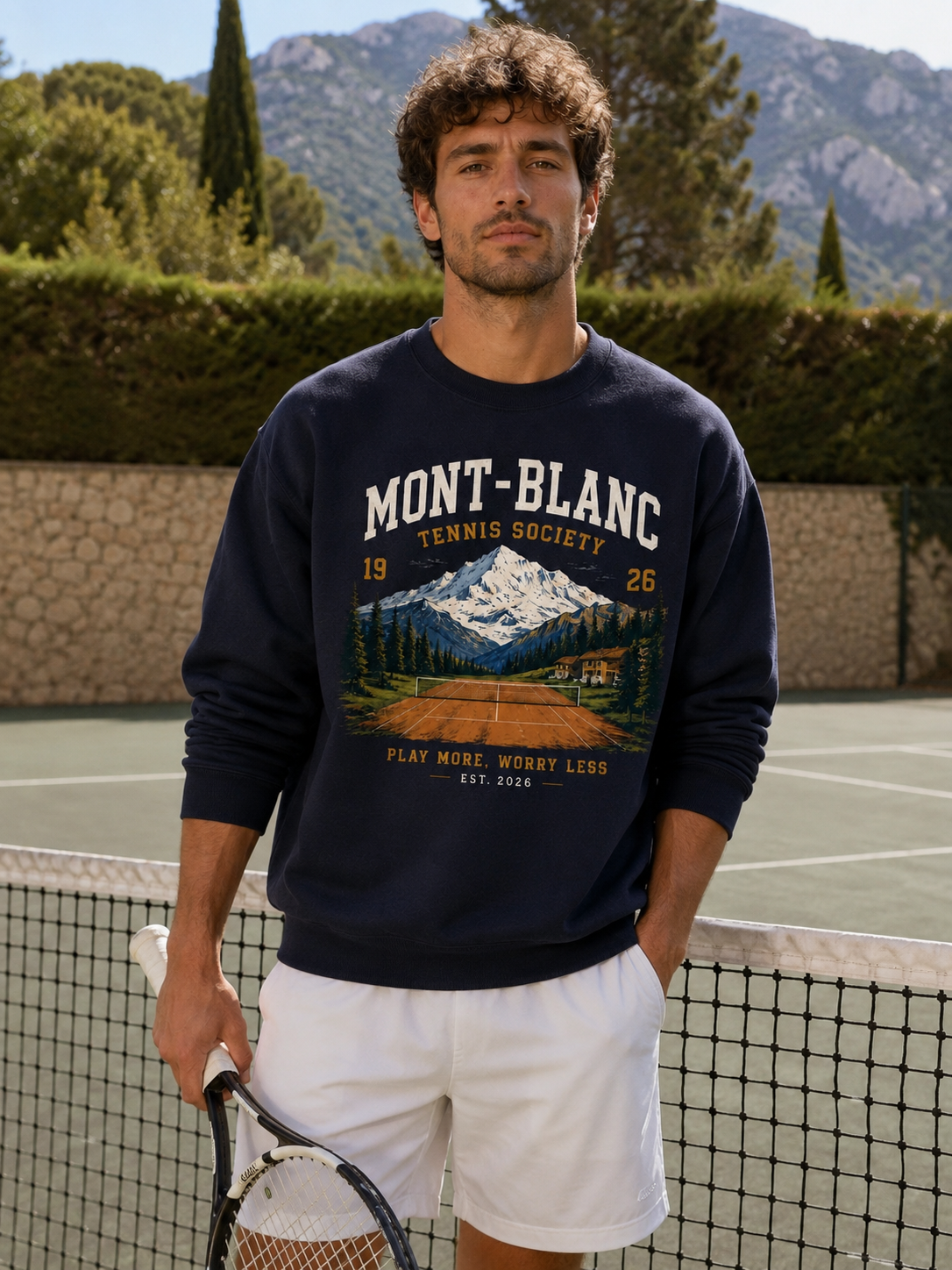Sweatshirt Mont-Blanc Tennis Society | Court alpin vintage | Unisexe