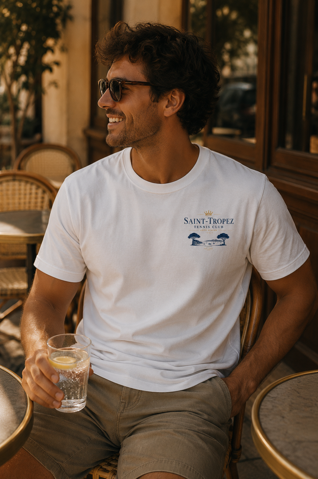T-shirt Tennis inspiration Saint-Tropez tennis club luxe