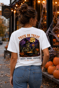 T-shirt Trick or Treat Vintage | Squelette sorcier et citrouilles | 100 % coton unisexe