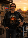 T-shirt Endless Highway – Route 66 Vintage | T-shirt Biker Américain Unisexe 100 % Coton | Style Moto & Road Trip