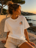 T-shirt été Sunset Cove palmiers