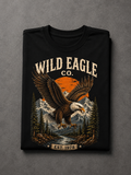 T-shirt Wild Eagle Vintage | T-shirt Aigle Américain Noir | Style Biker & Outdoor 100% coton