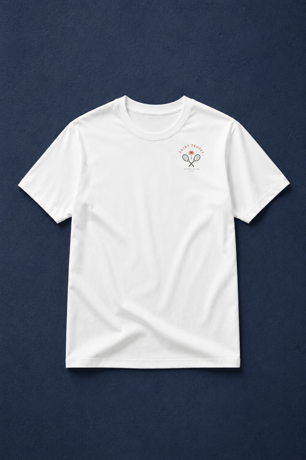 Saint-Tropez Tennis Club T-Shirt, Riviera Travel Tee, Vintage Coastal Tennis Shirt, White Unisex Summer Vacation