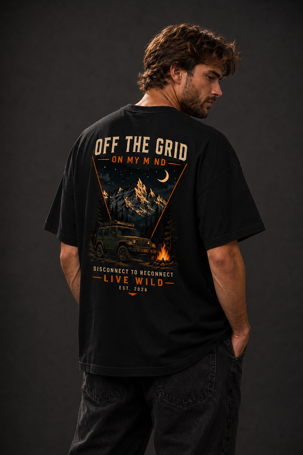 T-shirt Off The Grid | Montagnes et bivouac sauvage | 100 % coton unisexe
