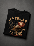 T-shirt American Legend 1976 | Aigle & Drapeau Américain Vintage | T-shirt Biker 100% coton Unisexe