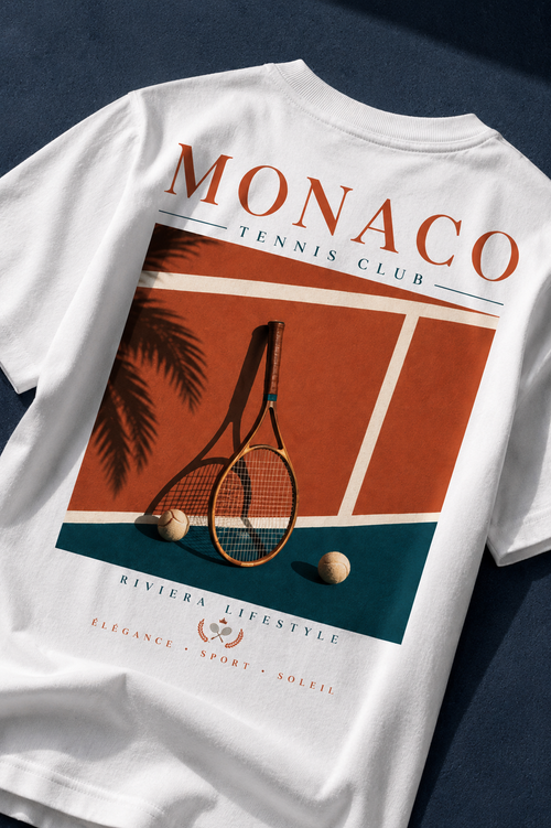 Monaco Tennis Club T-Shirt, Riviera Lifestyle Shirt, Vintage Tennis Graphic Tee, Old Money Aesthetic, Coastal Summer Tee, Unisex Tennis Shir