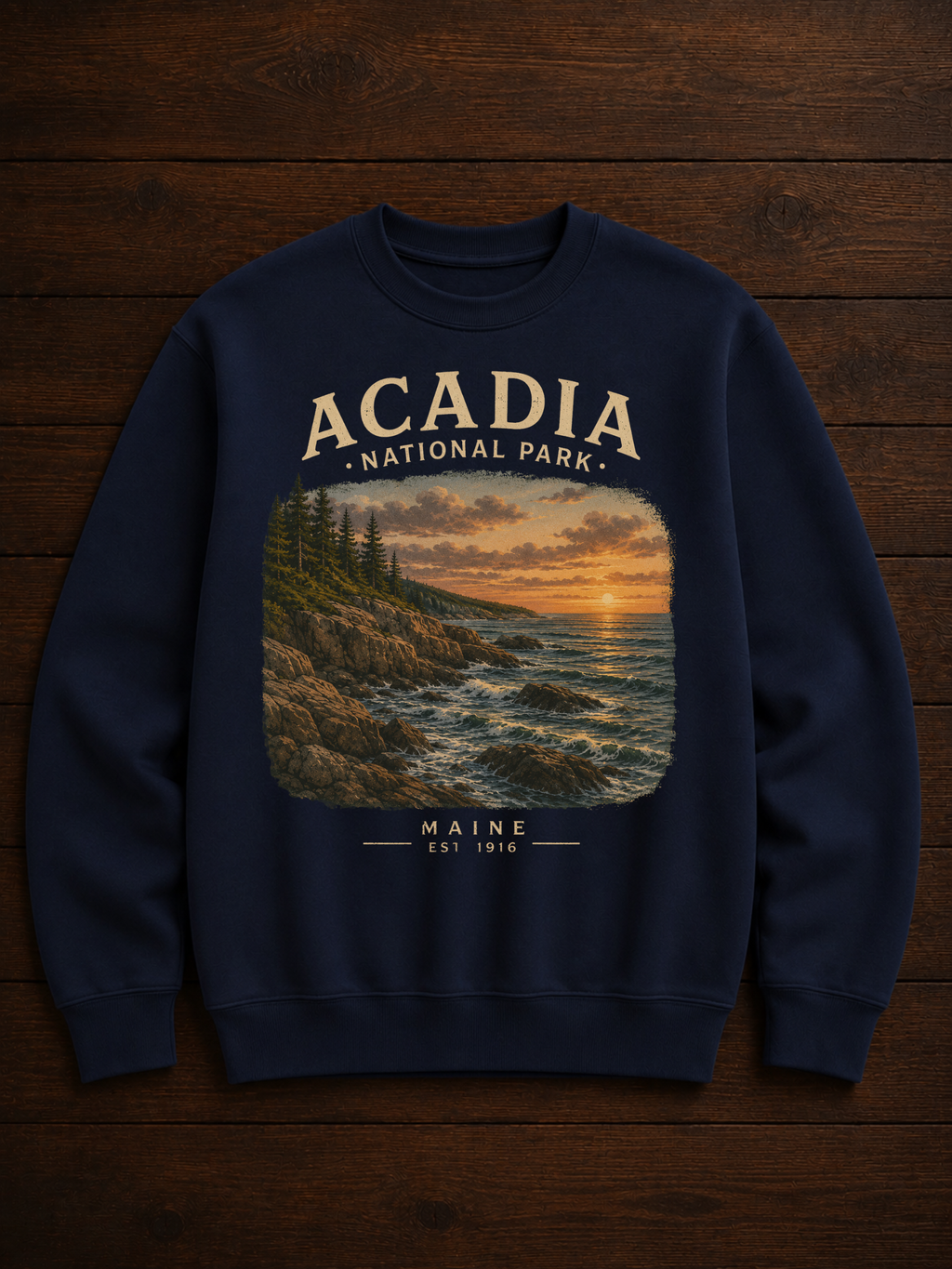 Sweatshirt Acadia National Park | Côte rocheuse du Maine | Unisexe
