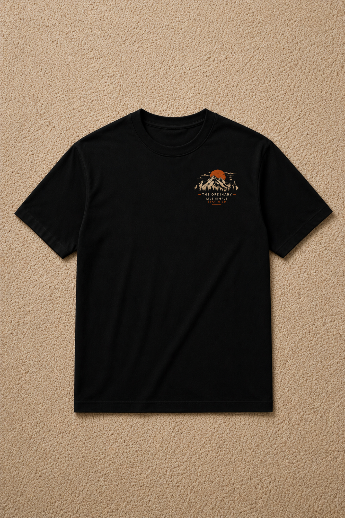 T-shirt Escape The Ordinary | Montagnes et lac vintage | 100 % coton unisexe