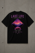 T-shirt Lake Life Vintage | Canoë, lac et montagnes | 100 % coton unisexe