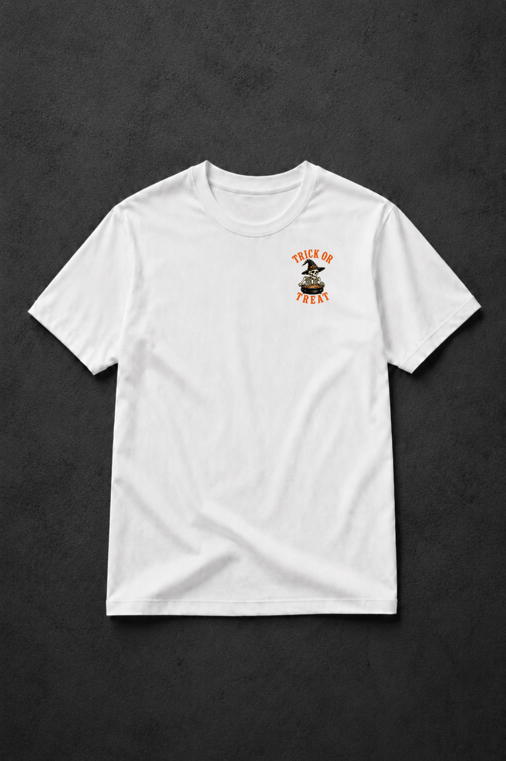 T-shirt Trick or Treat Vintage | Squelette sorcier et citrouilles | 100 % coton unisexe