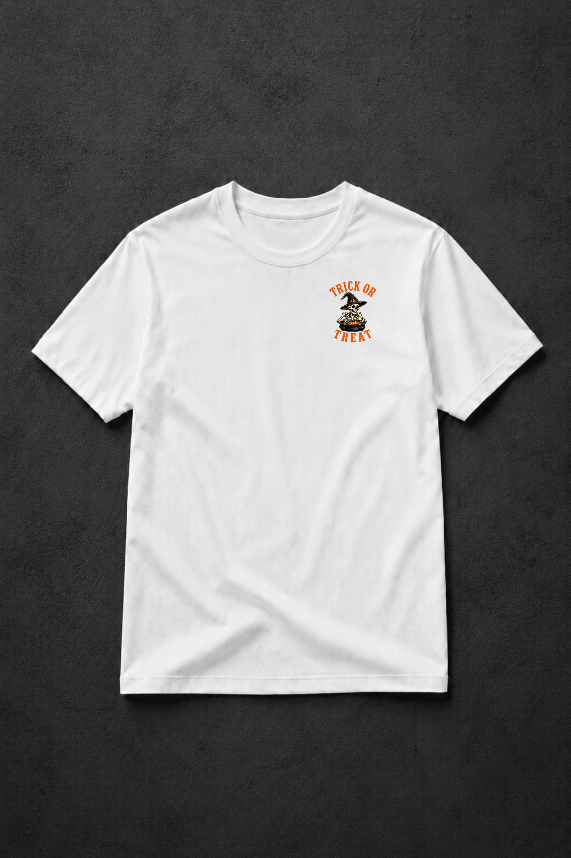 T-shirt Trick or Treat Vintage | Squelette sorcier et citrouilles | 100 % coton unisexe