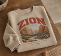 Sweatshirt Zion National Park | Canyon et rivière en style vintage | Unisexe