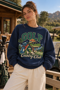 Sweatshirt Golf Country Club | Alligator golfeur vintage | Unisexe