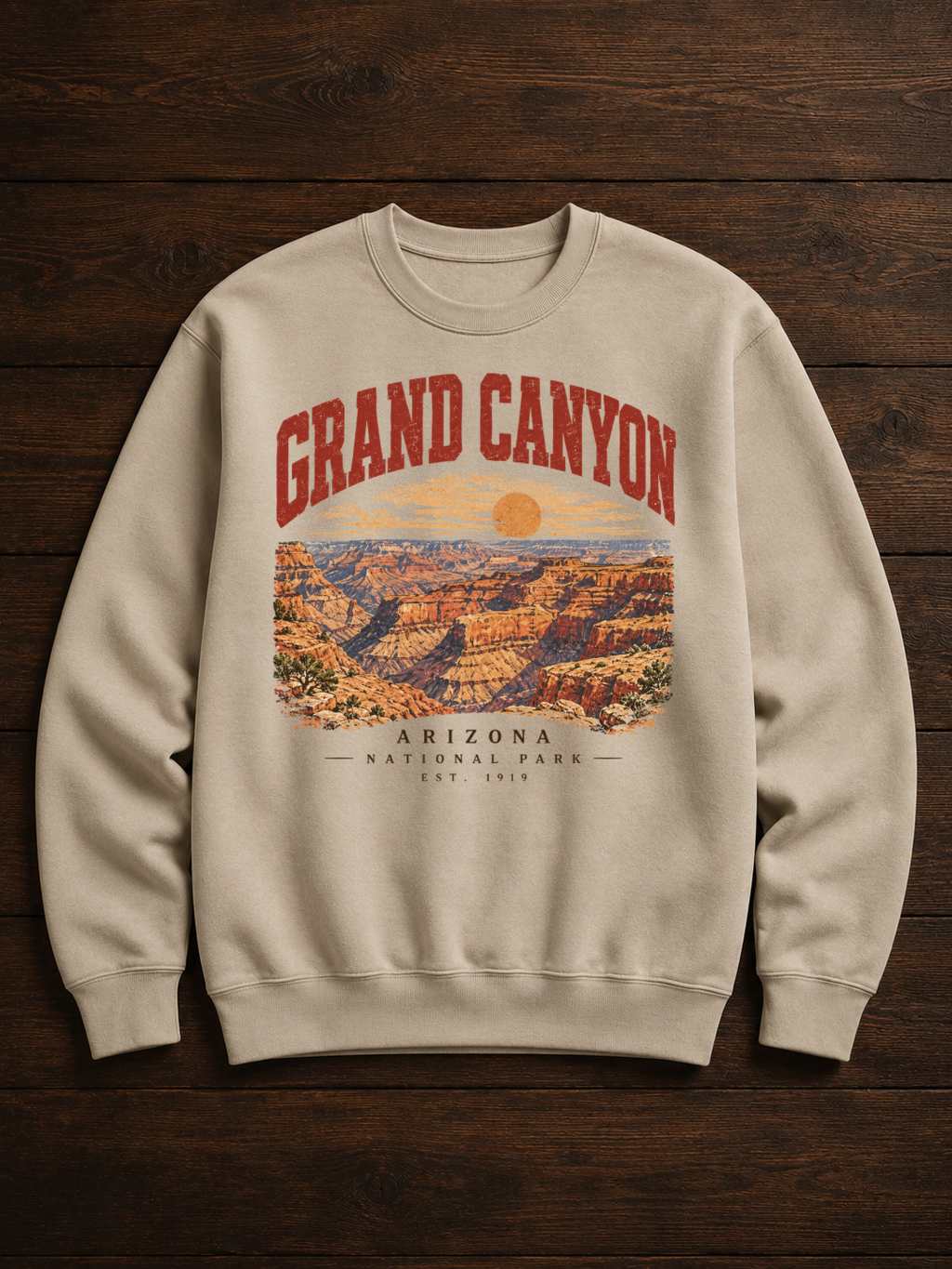 Sweatshirt Grand Canyon Vintage | Paysage d’Arizona | Unisexe imprimé en France